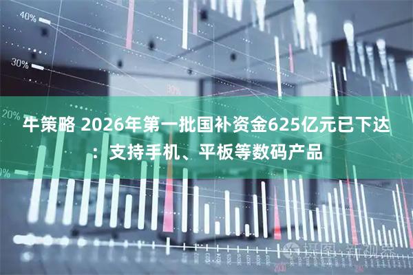 牛策略 2026年第一批国补资金625亿元已下达：支持手机、平板等数码产品