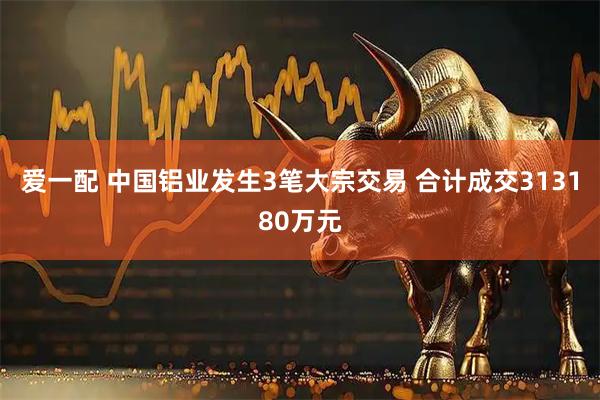 爱一配 中国铝业发生3笔大宗交易 合计成交313180万元
