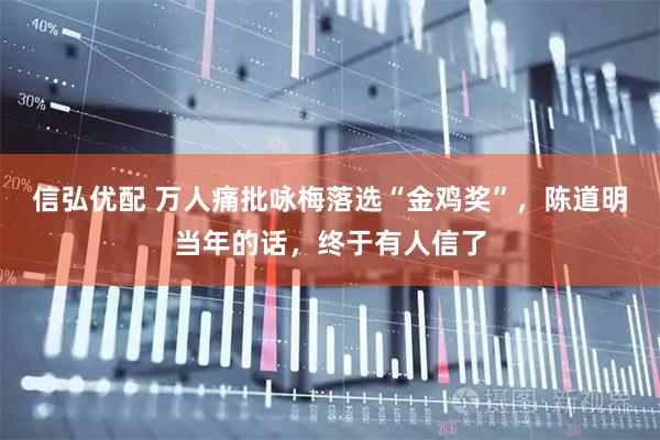 信弘优配 万人痛批咏梅落选“金鸡奖”，陈道明当年的话，终于有人信了